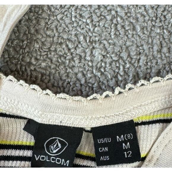 Volcom Popztone Dress Mini Fit to Flare Skater Stripe 90s Y2K Size Medium (8) - Picture 8 of 10